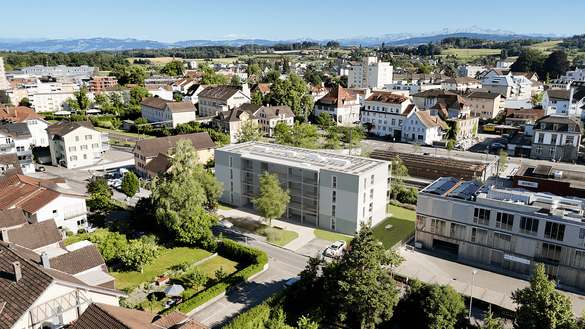 Luftaufnahme Nordstrasse 3 im städtischen Kontext